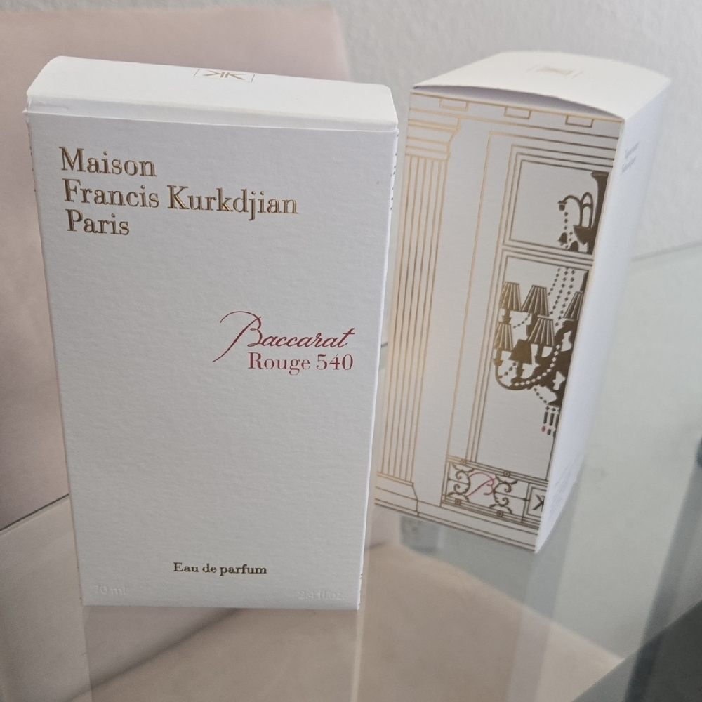 Maison Francis Kurkdjian Paris Fragrance Box with Gold and Red Accents